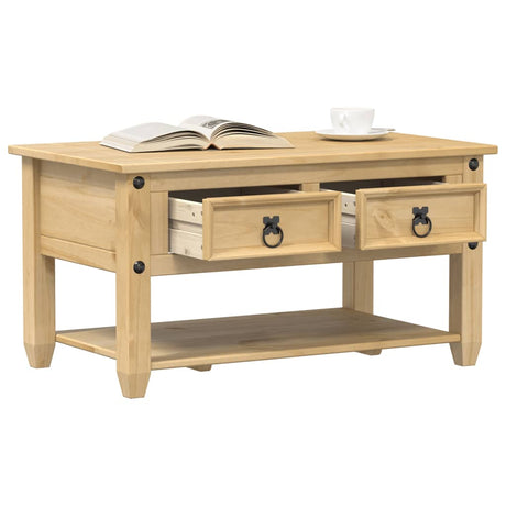 Vidaxl salontafel met lades corona 85x50x45 cm massief grenenhout