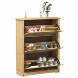 VidaXL Schuhschrank Corona 99x32x124,5 cm massives Kiefernholz