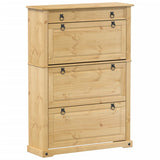 VidaXL Schuhschrank Corona 99x32x138 cm massives Kiefernholz