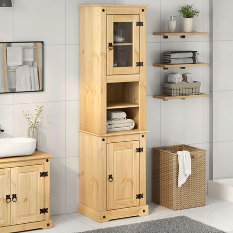 Vidaxl badkamerkast corona 50x40x185 cm massief grenenhout