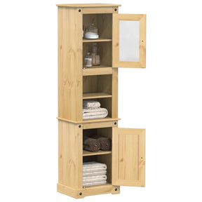 Vidaxl badkamerkast corona 50x40x185 cm massief grenenhout