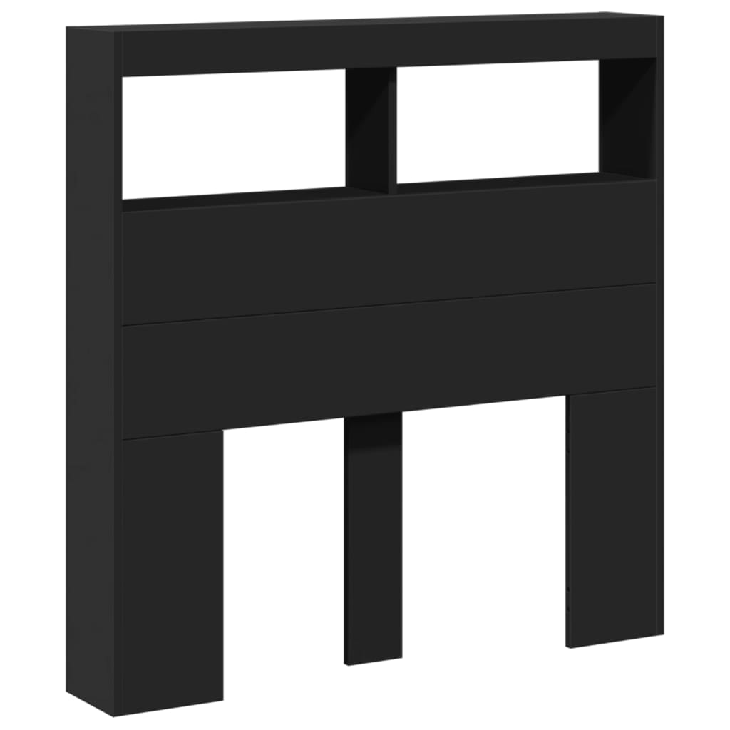 Vidaxl hoofdbordkast met led-verlichting 100x17x102 cm zwart
