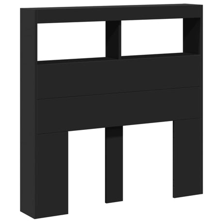 Vidaxl hoofdbordkast met led-verlichting 100x17x102 cm zwart