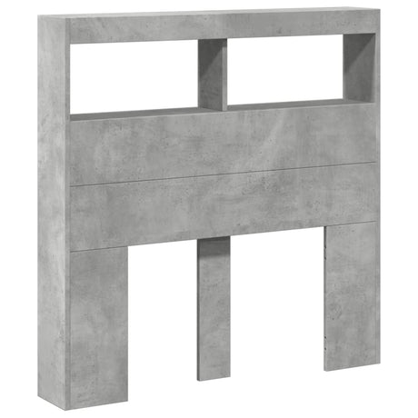 Vidaxl hoofdbordkast met led-verlichting 100x17x102 cm betongrijs