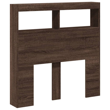 Vidaxl hoofdbordkast met led-verlichting 100x17x102 cm bruin eiken