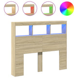 Vidaxl hoofdbordkast met led-verlichting 120x17x102 cm sonoma eiken