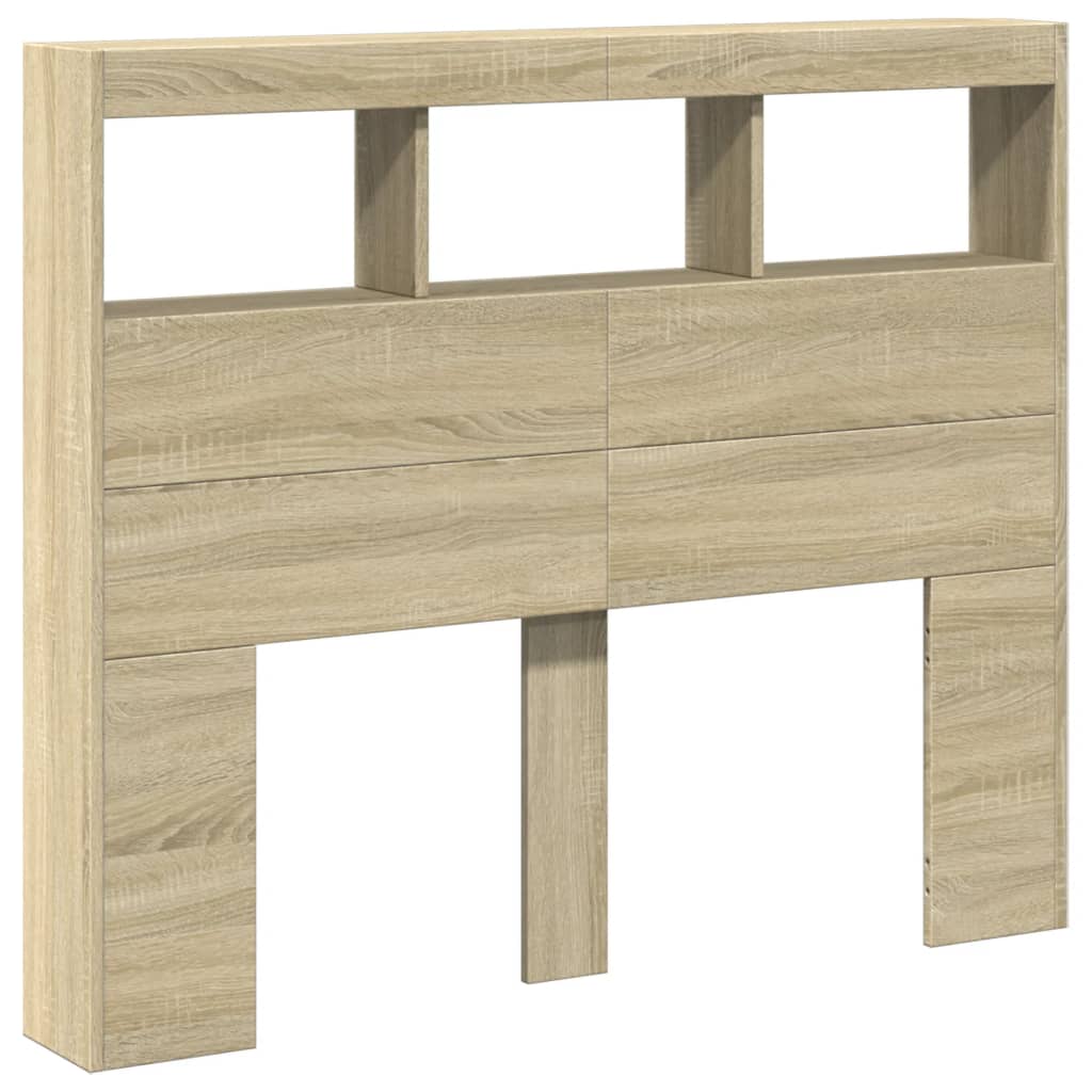 Vidaxl hoofdbordkast met led-verlichting 120x17x102 cm sonoma eiken