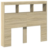 Vidaxl hoofdbordkast met led-verlichting 120x17x102 cm sonoma eiken