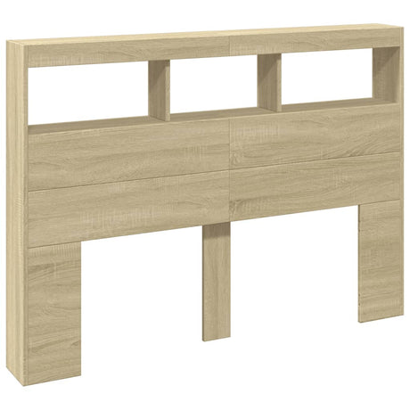 Vidaxl hoofdbordkast met led-verlichting 140x17x102 cm sonoma eiken