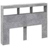 Vidaxl hoofdbordkast met led-verlichting 140x17x102 cm betongrijs
