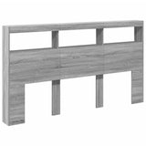 Vidaxl hoofdbordkast met led-verlichting 180x17x102 cm grijs sonoma