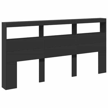 Vidaxl hoofdbordkast met led-verlichting 200x17x102 cm zwart