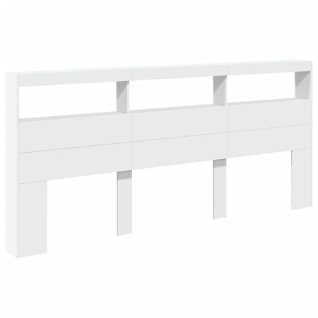 Vidaxl hoofdbordkast met led-verlichting 220x17x102 cm wit