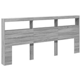 Vidaxl hoofdbordkast met led-verlichting 220x17x102 cm grijs sonoma