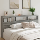 Vidaxl hoofdbordkast met led-verlichting 220x17x102 cm grijs sonoma