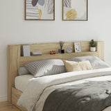 Vidaxl hoofdbordkast met led 220x16,5x103,5 cm sonoma eikenkleurig