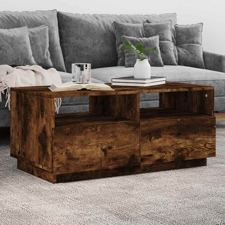 Vidaxl salontafel met led-verlichting 90x49x40 cm gerookt eikenkleurig
