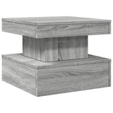 Vidaxl salontafel met led-verlichting 50x50x40 cm grijs sonoma eiken