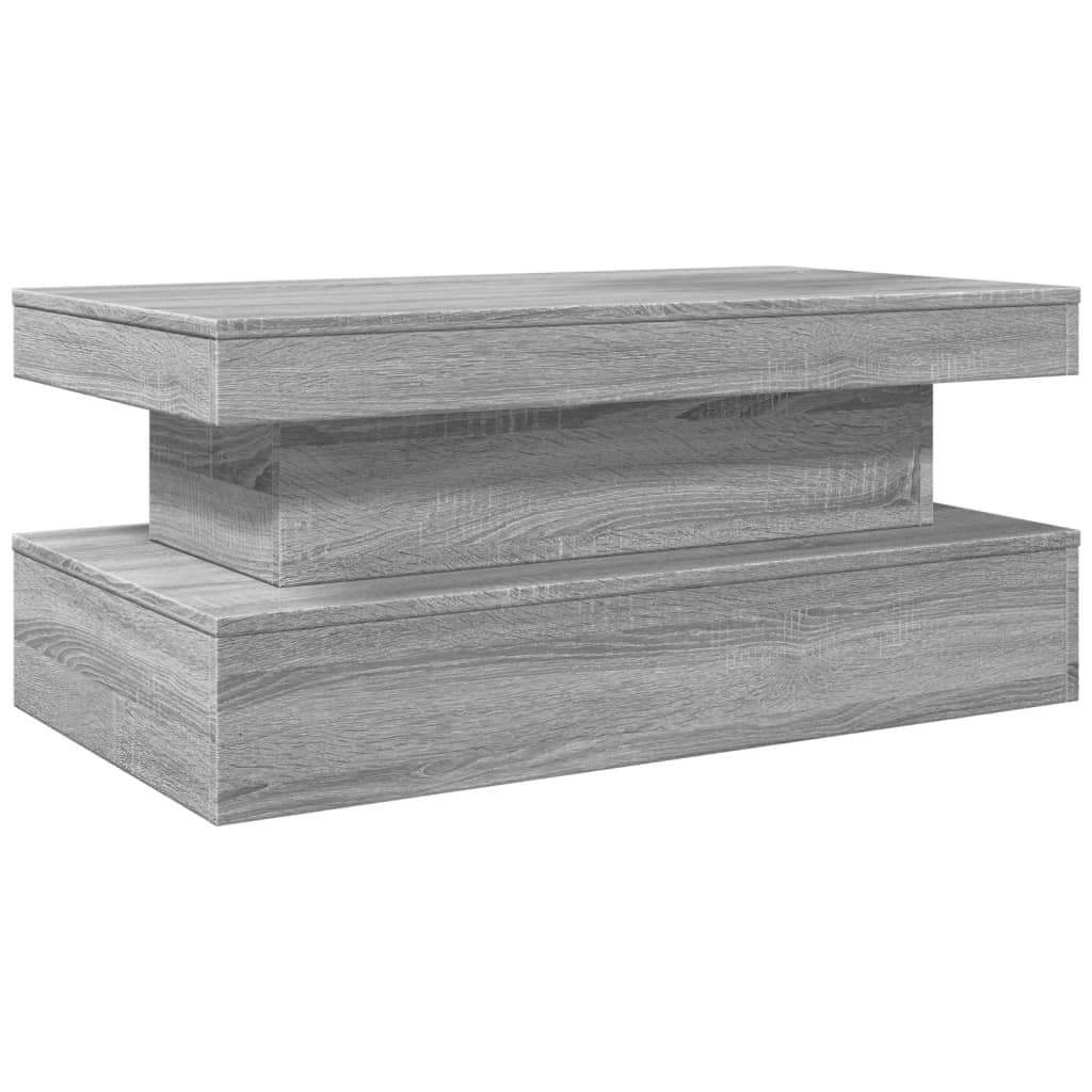Vidaxl salontafel met led-verlichting 90x50x40 cm grijs sonoma eiken