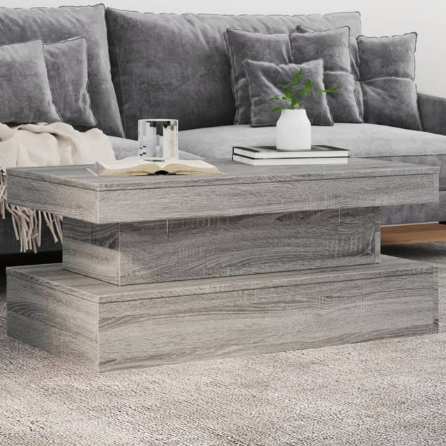 Vidaxl salontafel met led-verlichting 90x50x40 cm grijs sonoma eiken
