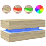 Vidaxl salontafel met led-verlichting 90x50x40 cm sonoma eikenkleurig