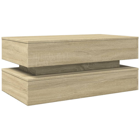 Vidaxl salontafel met led-verlichting 90x50x40 cm sonoma eikenkleurig