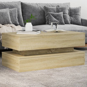 Vidaxl salontafel met led-verlichting 90x50x40 cm sonoma eikenkleurig