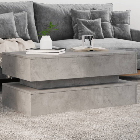 Vidaxl salontafel met led-verlichting 90x50x40 cm betongrijs