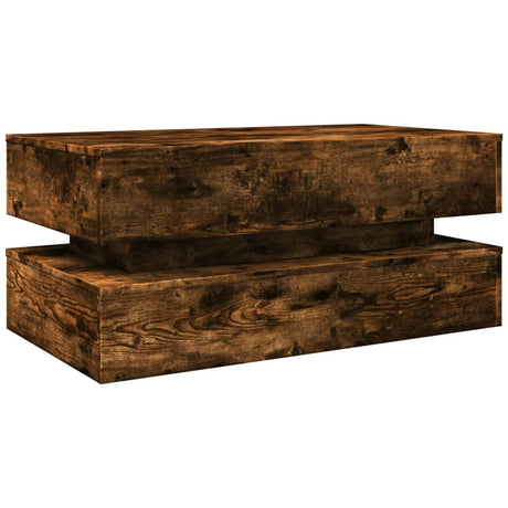Vidaxl salontafel met led-verlichting 90x50x40 cm gerookt eikenkleurig
