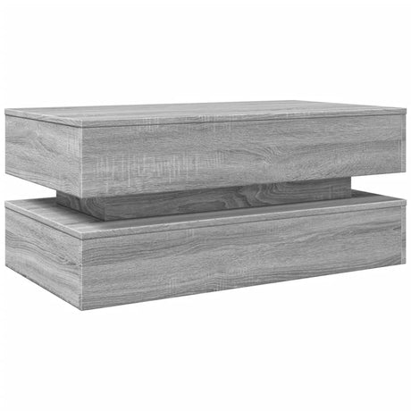 Vidaxl salontafel met led-verlichting 90x50x40 cm grijs sonoma eiken