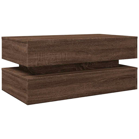 Vidaxl salontafel met led-verlichting 90x50x40 cm bruin eikenkleur