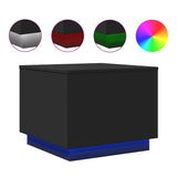 Vidaxl salontafel met led-verlichting 50x50x40 cm zwart