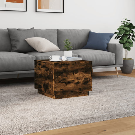 Vidaxl salontafel met metalen poten 50x50x40 cm gerookt eikenkleurig