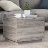 Vidaxl salontafel met led-verlichting 50x50x40 cm grijs sonoma eiken