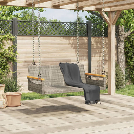 Vidaxl schommelbank 109x62x40 cm poly rattan grijs
