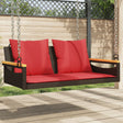 Vidaxl schommelbank met kussens 109x62x40 cm poly rattan bruin