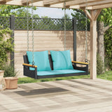 Vidaxl schommelbank met kussens 109x62x40 cm poly rattan zwart