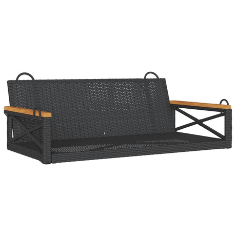 Vidaxl schommelbank 109x62x40 cm poly rattan zwart