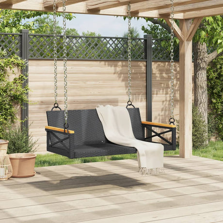 Vidaxl schommelbank 109x62x40 cm poly rattan zwart