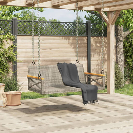 Vidaxl schommelbank 109x62x40 cm poly rattan grijs
