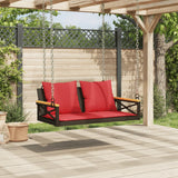 Vidaxl schommelbank met kussens 109x62x40 cm poly rattan bruin