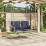 Vidaxl schommelbank met kussens 109x62x40 cm poly rattan grijs