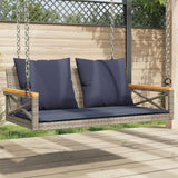 Vidaxl schommelbank met kussens 109x62x40 cm poly rattan grijs