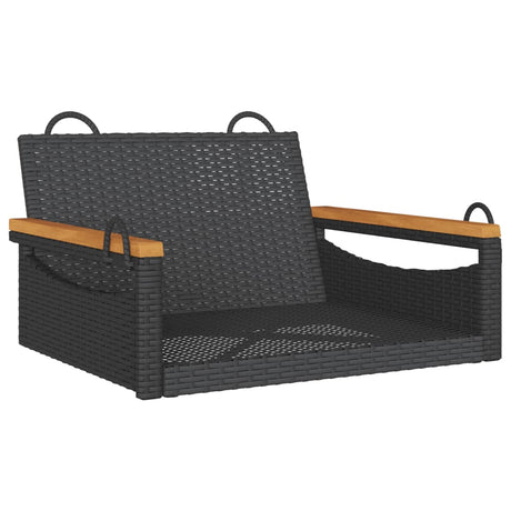 Vidaxl schommelbank 63x62x40 cm poly rattan zwart