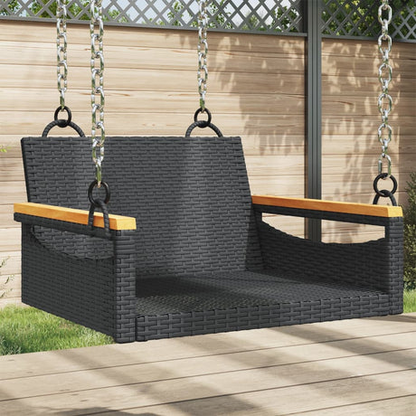Vidaxl schommelbank 63x62x40 cm poly rattan zwart