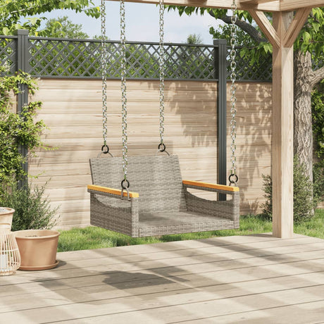 Vidaxl schommelbank 63x62x40 cm poly rattan grijs