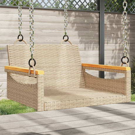 Vidaxl schommelbank 63x62x40 cm poly rattan beige