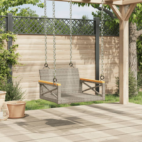 Vidaxl schommelbank 63x62x40 cm poly rattan grijs