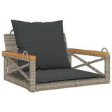 Vidaxl schommelbank met kussens 63x62x40 cm poly rattan grijs