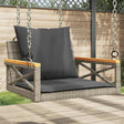 Vidaxl schommelbank met kussens 63x62x40 cm poly rattan grijs